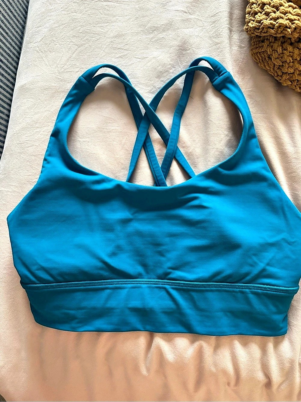 lululemon *Long Line Blue Sports Bra size 4